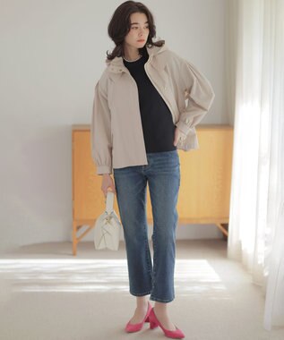 組曲 【WEB限定】パール釦畦ニット プルオーバー ネイビー系