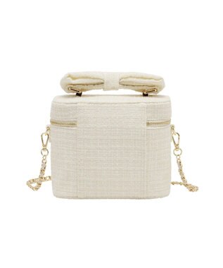 Maison de FLEUR ツイードキューブショルダーバッグ Ivory