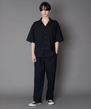 WEGO 【セットアップ対応】TRオープンカラーシャツ（SS） ブラック