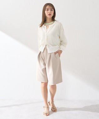 earth music&ecology 接触冷感シアークルーニットカーディガン Ivory