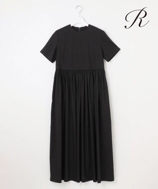 23区 L 【R(アール)】NALYA リネンヴィスストレッチ ウエスト切替ワンピース ブラック系