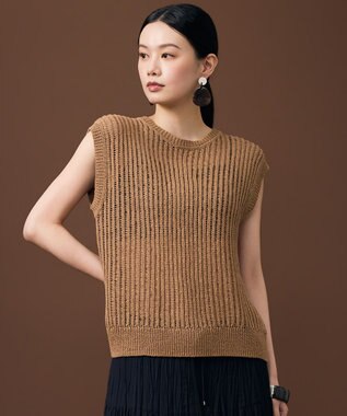  【レイヤード・旬スタイル】リネンコットン ベスト