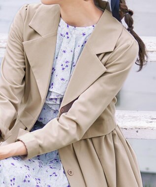 Tiaclasse 【洗える】フレアトレンチコート グレージュ