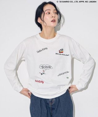ANY 【ハローキティ×ANY】ロゴTシャツ ホワイト刺繍
