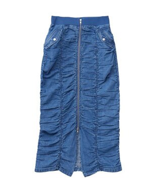 Green Parks ・ＳＵＧＡＲ　ＳＰＯＯＮデニムフロントＺＩＰナロースカート Indigo