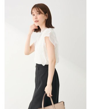 Green Parks ・Ｐｅｔｉｔ　Ｆｌｅｕｒ　フレンチレーシ－ブラウス Off White