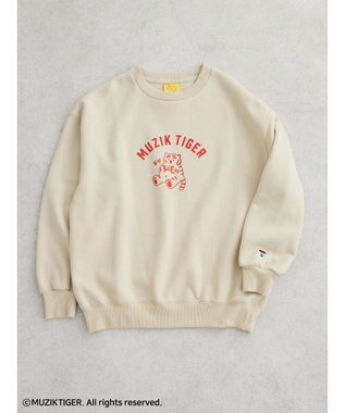 Green Parks ムジークタイガー／裏起毛プリントプルオーバー Beige