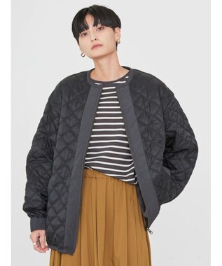 AMERICAN HOLIC キルポカリバーシブルキルティングミディコート Black