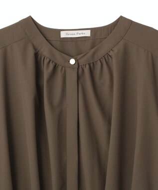 Green Parks サマ見えタックギャザーワンピース Brown