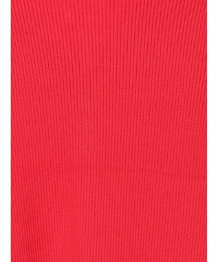 Te chichi ウェーブメタル釦Vネックリブカーディガン レッド