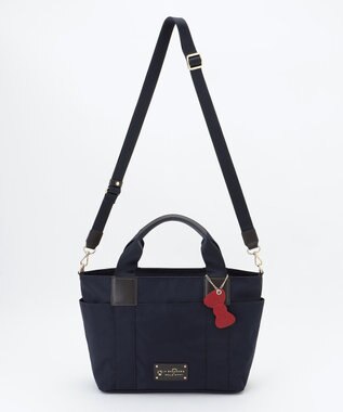 LA BAGAGERIE 【LA BAGAGERIE×HELLO KITTY】リボンチャーム付き　デイリートート　Sサイズ ネイビー