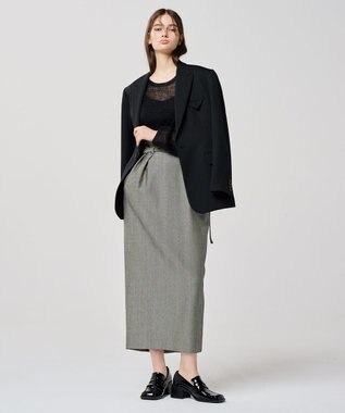 uncrave ヘリンボーンスーツ スカート（uncrave WHITE） へリンボーンブラック