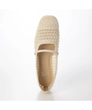 ing <ing>メッシュコードフラットシューズ アイボリー