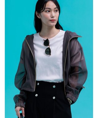 Te chichi ショートシアーフーディーブルゾン