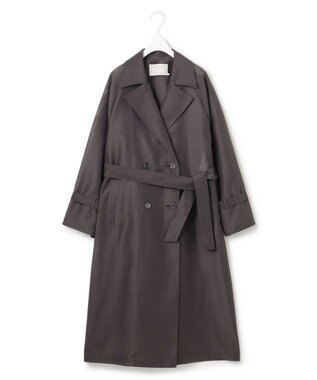 ICB シアーフォルムオーガン トレンチコート チャコール系