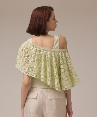 GRACE CONTINENTAL レースケープカットトップ ライトグリーン