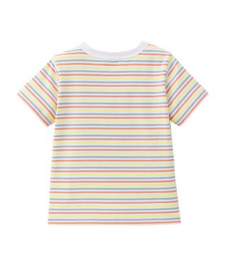 MIKI HOUSE HOT BISCUITS 【70-120cm】 みじんボーダー ワンポイント刺繍 半袖Tシャツ マルチカラー