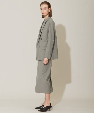 ICB L 【接触冷感・UVケア・撥水・洗える】 LooseWeave ダブルブレストジャケット モスグレー系