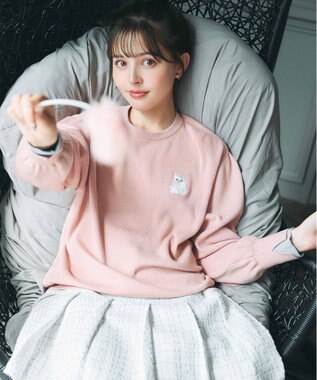 【猫カフェMOCHAコラボ】しらたまくん刺繍 ニット