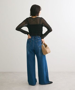 Green Parks ＳＥＴ２点　シャーリングビスチェ＋メッシュインナー Black