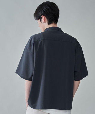 WEGO クレープオープンカラーシャツ（SS） ブラック中濃色