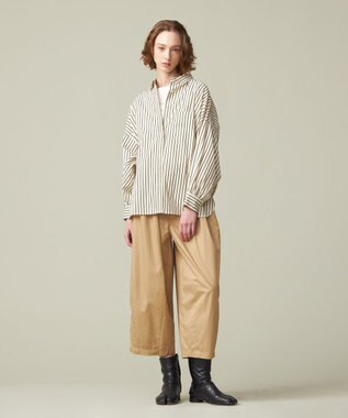 J.PRESS YORK STREET 【WOMEN】コットンタイプライター バックドレープブラウス ブラック系1