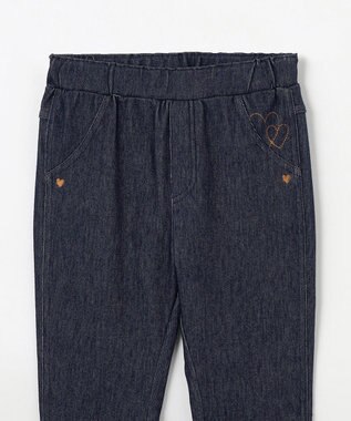 組曲 KIDS 【110-140㎝】ハートデニムニット パンツ ネイビー