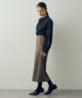 YECCA VECCA ハイウエストフェイクスエードスカート Charcoal Gray