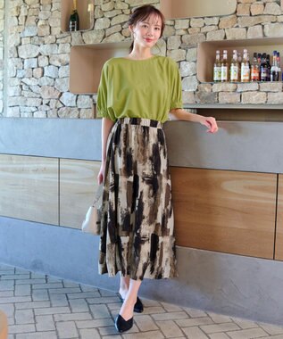 Tiaclasse 【接触冷感】袖ギャザードルマンプルオーバー ライム