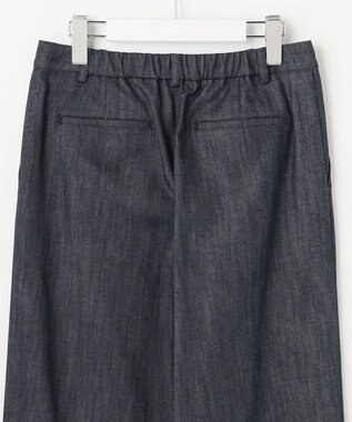 J.PRESS LADIES セルロースシャンブレー セミワイド パンツ ネイビー系