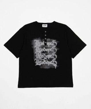 WEGO 【ユニセックス着用ITEM】グラフィックヘンリーネックT（SS） ブラック