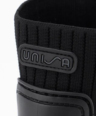 23区 UNISA サイドゴア ショートレインブーツ ブラック系