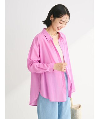 Green Parks インド綿 ボイルゆったりシャツ Pink