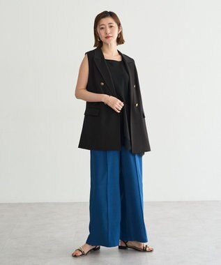 YECCA VECCA 【UVカット】サラサライージーワイドパンツ Blue