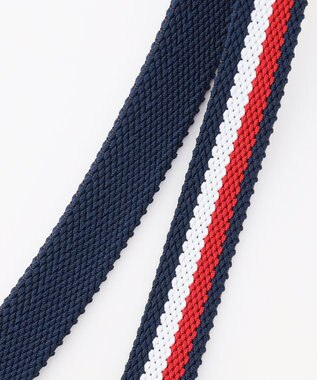 ANY 異素材コンビテープベルト ネイビーストライプ