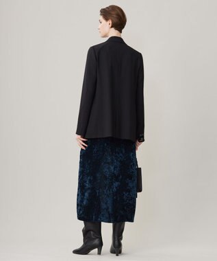 ICB L ウール2WAYストレッチ ダブルブレストジャケット ブラック系