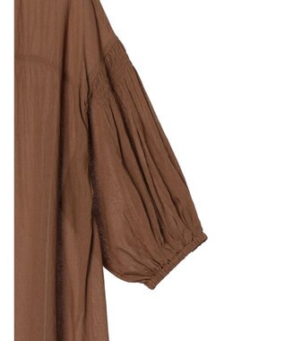 CRAFT STANDARD BOUTIQUE ウ゛ィンテージボイル袖シャーリングワンピース Brown