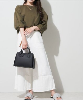 LA BAGAGERIE 【maison vert】 【多収納】リボンアオリ2WAYトート