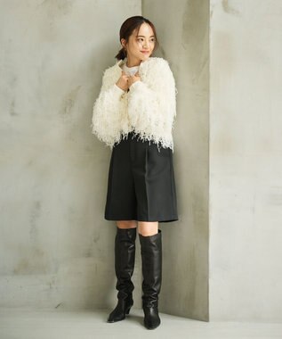 #Newans リボンヤーンニットカーディガン ホワイト