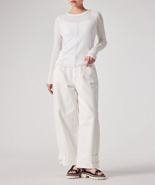 Paul Smith コントラストステッチ リブ 長袖カットソー ホワイト