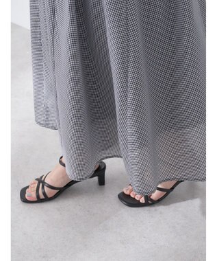 earth music&ecology ギャザーフレアスカート Gingham Check