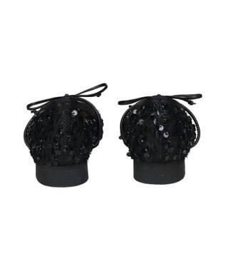 Bridget Birkin 【Bridget Birkin】ツイードスパンコールリボンパンプス ブラック雑材