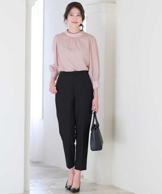 ANY SIS S 【洗える】フェイクパールストライプ ブラウス ピンクストライプ