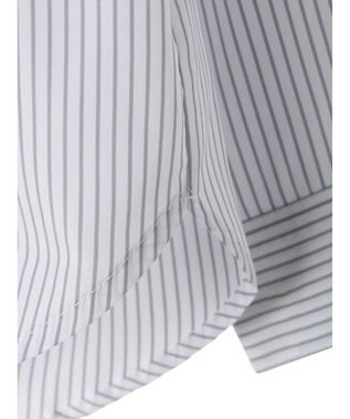 earth music&ecology ワンポイントロゴシャツ Stripe Gray