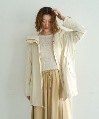 YECCA VECCA [撥水/花粉ガード]ミドル丈マウンテンパーカー Ivory