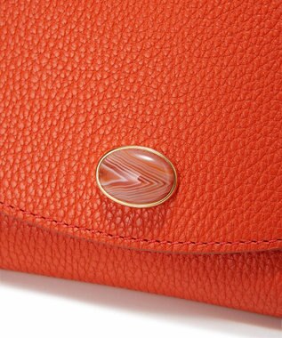 TOPKAPI 【TOPKAPI】gemdrops ジェムドロップ ミニエンボスレザー 天然石 二つ折り 財布 オレンジ