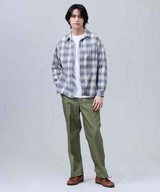 J.PRESS MEN 【J.PRESS ORIGINALS】【UNISEX】Indian Madras Open Shirts / Baggy-Fit ライトグレー系4