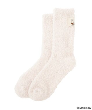 earth music&ecology miffy/earth タグ付モコモコソックス アイボリー