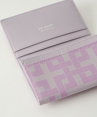 MIYABIYA La quoh with kirakaracho 角つなぎ プリントレザー 名刺入れ 撫子色（ライラック）