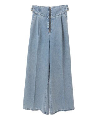 earth music&ecology サイドベルトデニムパンツ Light Indigo